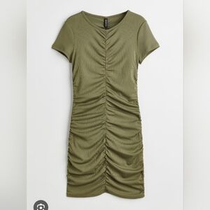 Divided H&M, Draped jersey dress, Khaki Green, Size Medium